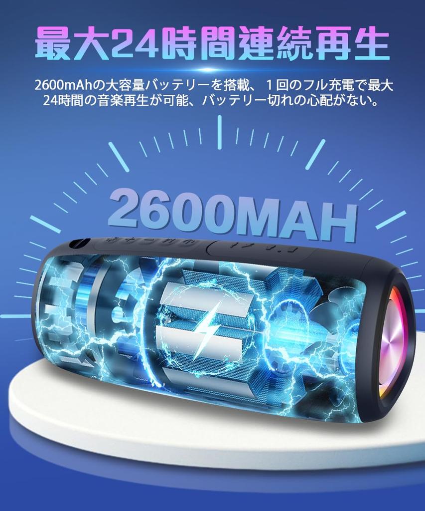 2025-inch Bluetooth Speaker, 24-Hour Continuous Playback, Enhanced Bass, Bluetooth 5.3, True Wireless Stereo, TWS Function, Type C Rechargeable, LED