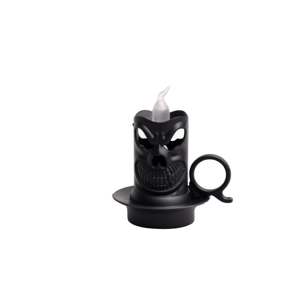 Skull Shape Candle Light Decorative Tabletop Ornament for Party Scene Small Oil Lamp Halloween Event Gift Home Decor