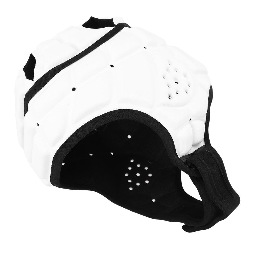 Rugby Padded Headgear for Youth EVA Sponge Adjustable Soft Shell Flag Football Helmet Headguard for Soccer Sports White