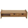 Desk Monitor Riser Stand with Drawers Bamboo Laptop Shelf Organizer Office Accessory2 Drawers