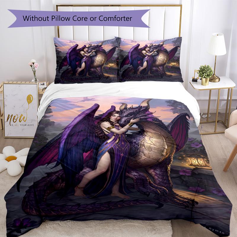 Set Biancheria da Letto Stile Gotico Traspirante Copripiumino con Federe Biancheria da Letto Decorativa per Camera da Letto Decorazione Casa Regalo di Compleanno