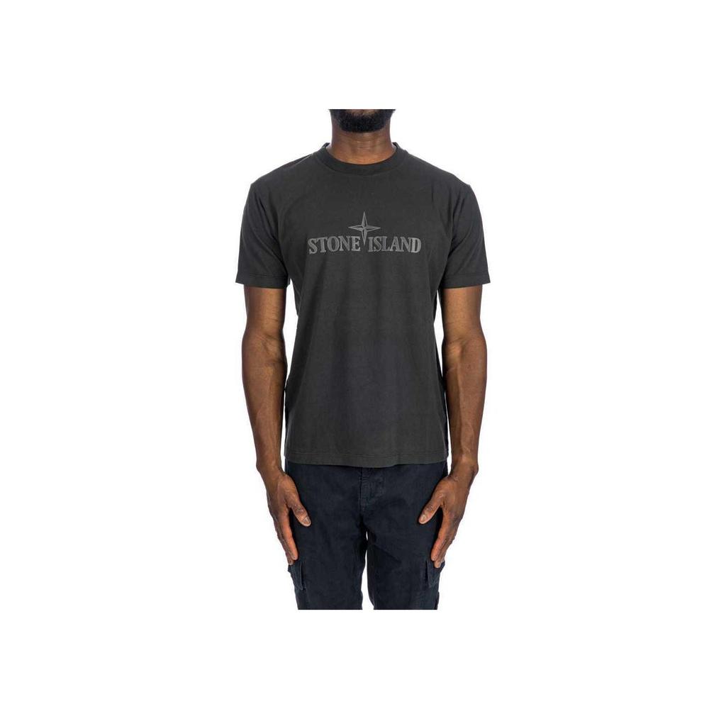 Stone Island FW24 Cotton Logo Short Sleeve T-Shirt Men tops Gray 81152NS80-V0062