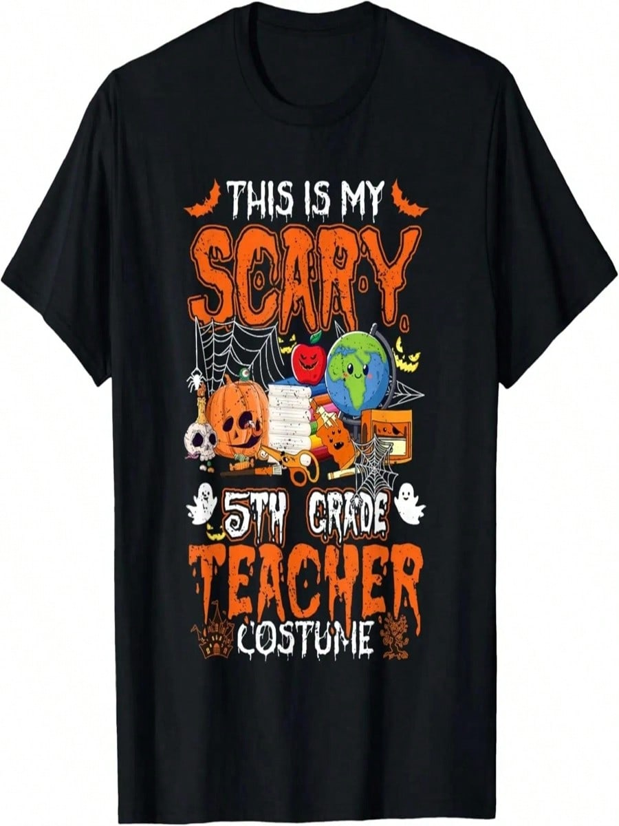 This Is My Scary 5th Grade Teacher Costume Halloween Teacher T-Shirt S