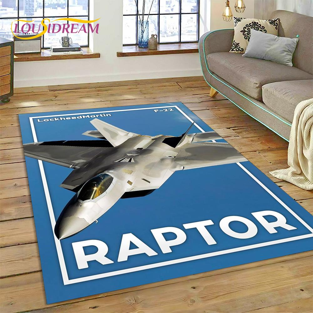 3D Flygvapnets Jaktplan Spitfire Flygplan Matta för Hem Vardagsrum Sovrum Soffa Dörrmatta Dekor, Barnområdesmatta Halkfri Matta