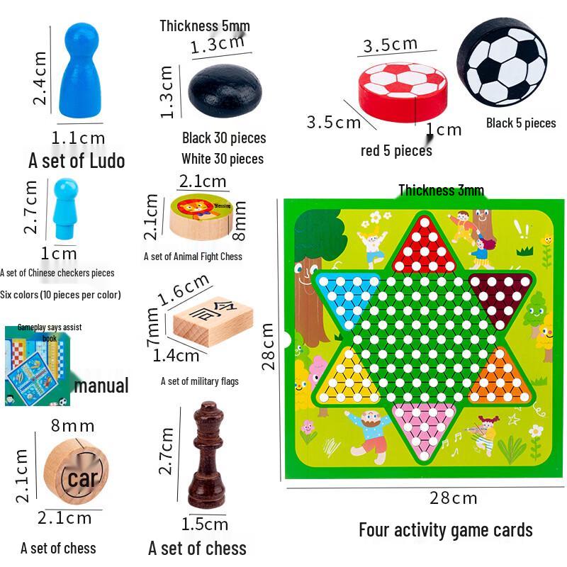 8-in-1 Wooden Multi-Game Board Set