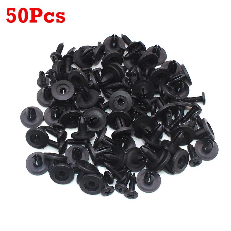 50/100Pcs 8mm Hole Plastic Rivets Fastener Screw Car Bumper Fender Fixed Buckle Auto Fastener Clips Automobile Accessories