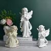 European Vintage Resin Angel Statue Fairy Garden Sculpture for Home Desk Shelf Decor Romantic Gift Collection