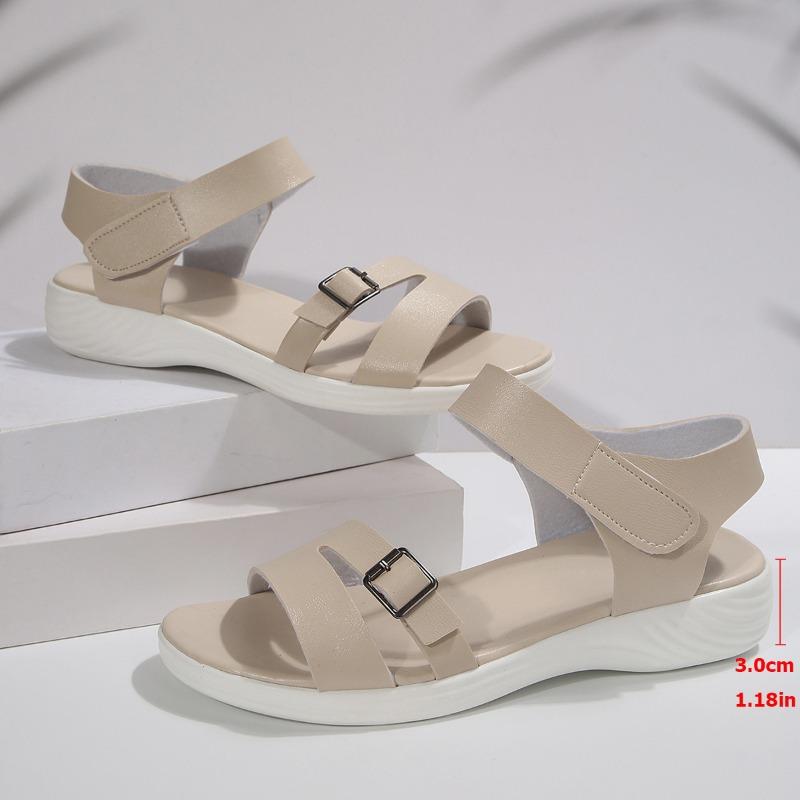 

Летние новые повседневные женские сандалии на танкетке с застежкой-липучкой 43 абрикосовый