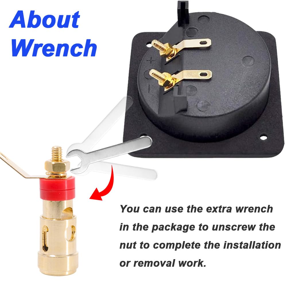 Xiatiaosann Speaker Box Terminal Round Push Spring Double Binding Post Speaker Terminal with Subwoofer Basket Closed Screw Type Banana Screws Cups,