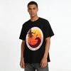 Surfing Beach Bali Indonesia Coconut Tree Sunset Print Casual T-shirt Pure Cotton T-shirt