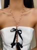 Bohemian Long Y-Shaped Necklaces for Women Metal Clavicle Chain Gold Color Choker Holiday Party Jewelry Necklace Gift Collar