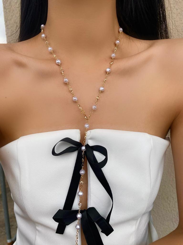Bohemian Long Y-Shaped Necklaces for Women Metal Clavicle Chain Gold Color Choker Holiday Party Jewelry Necklace Gift Collar