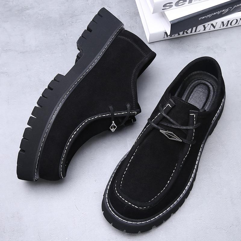 Kangaroo shoes men's leather classic outdoor mountaineering tooling shoes retro casual leather shoes heightened platform derby shoes