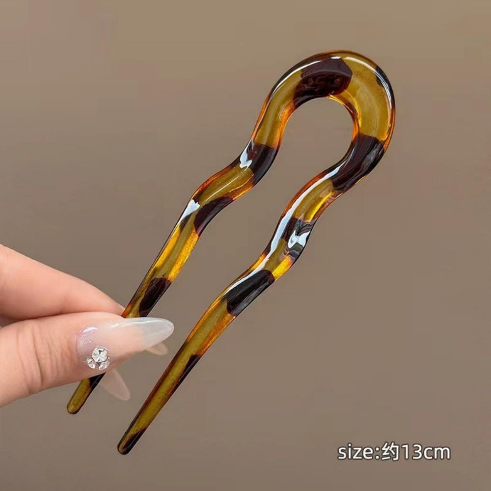 Fashion Acetate Hair Sticks For Women Girls Shell Hair Clip Pins U Shape Hairpins Hair Bun Maker Fashion Hair Accessories
