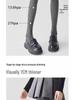 Women's Gray Polka Dot Fleece-Lined Leggings - Autumn/Winter Slimming Vertical Stripe Thickened Pantyhose