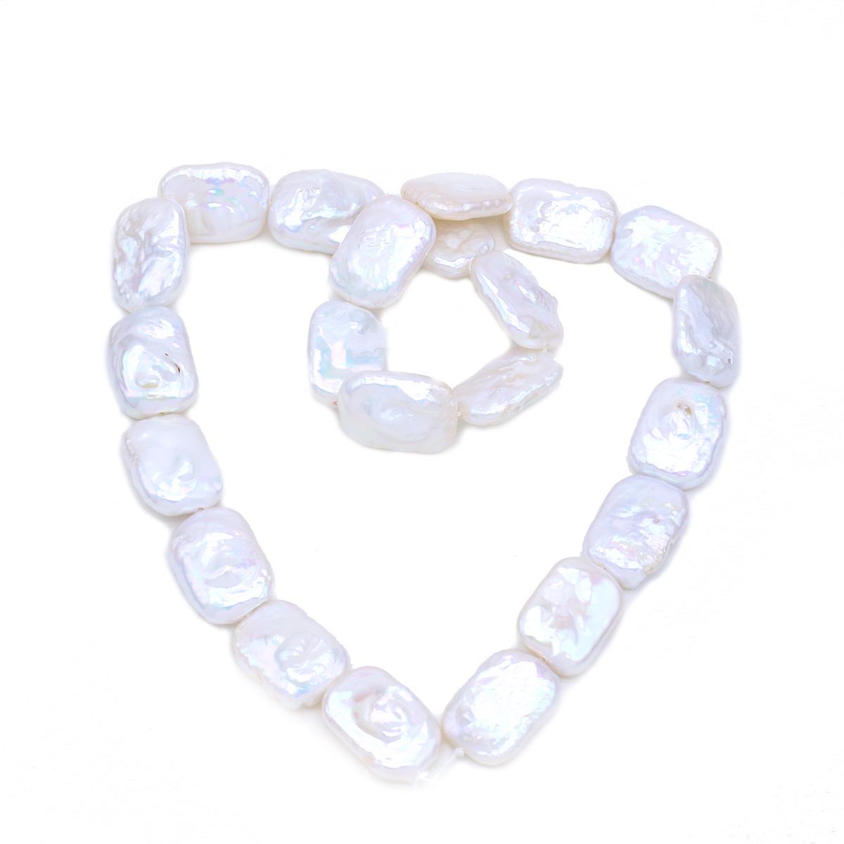

1String, 13×18mm White Natural Freshwater Rectangle Pearls 36cm Loose Beads for Handmade Jewelry Craft Supplies, DIY Holiday Gifts 1String/13×18mm-36cm