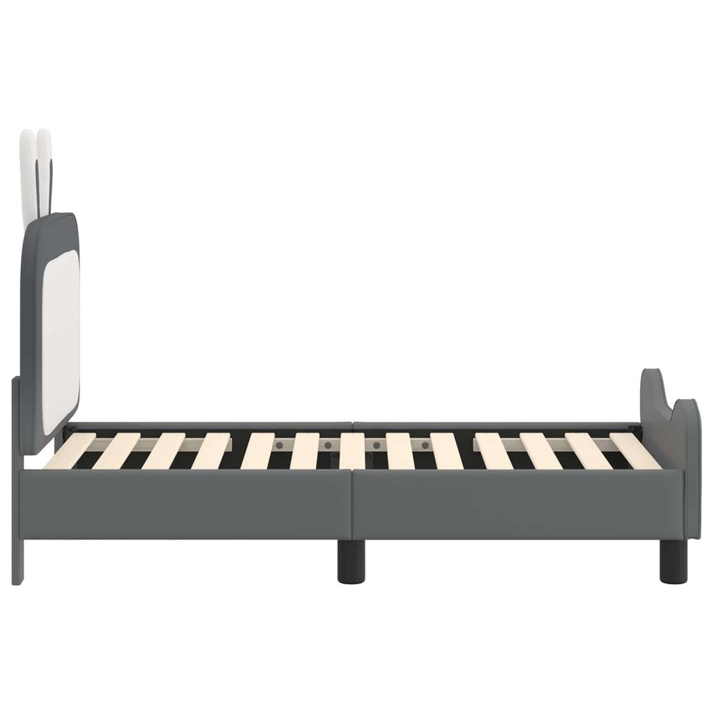 Kids Bed Frame with Headboard Light Grey 70 X 140 Cm PU