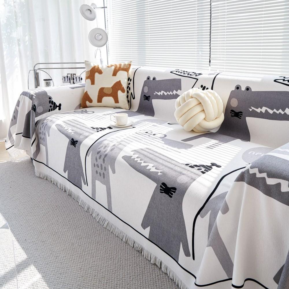 Crocodile Sofa Cover Mat Throw Blankets for Living Room Couple Position Modern Waterproof Camping Picnic Blanket Cover