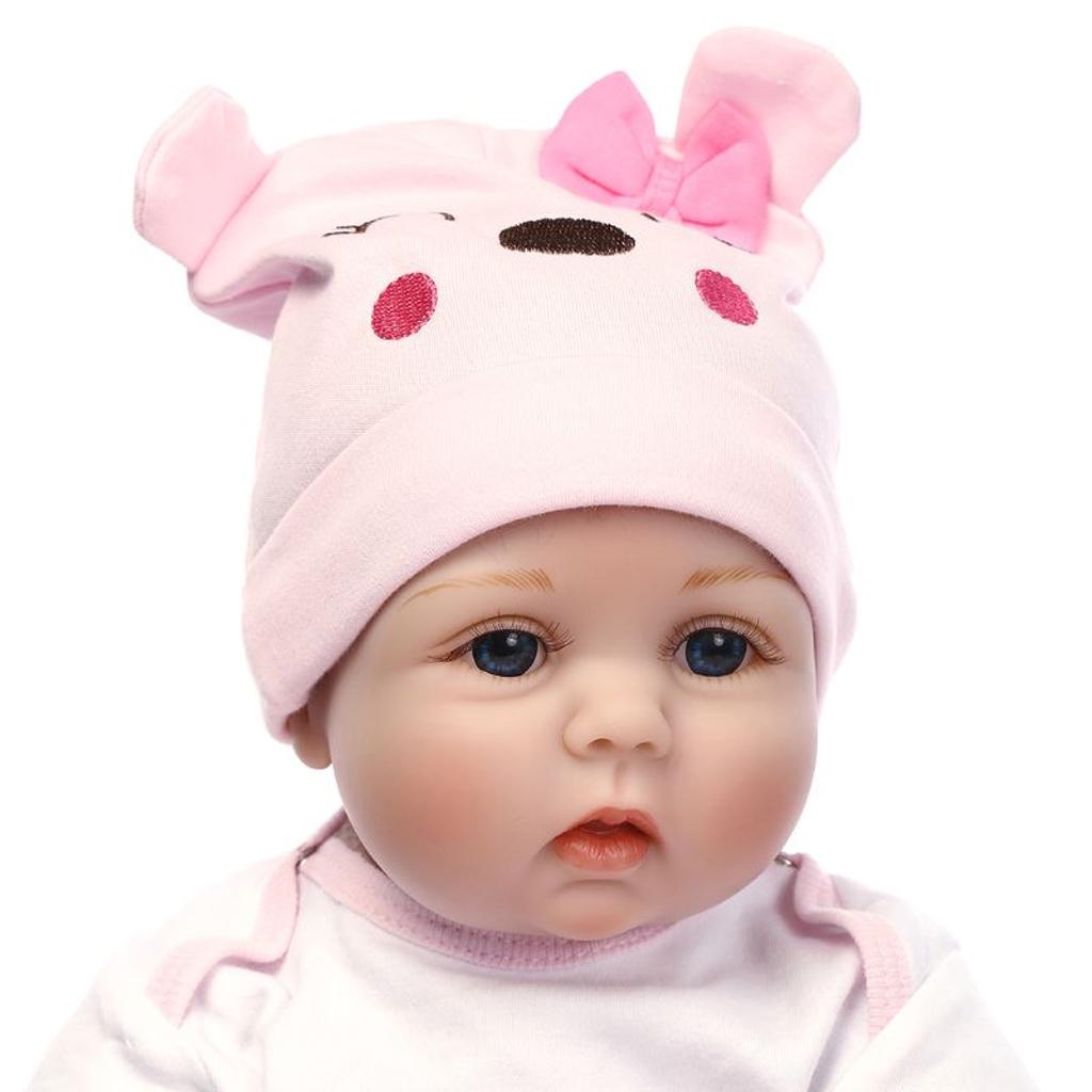 22’’ Baby Cuddle for Doll Reborn Realistic Toddler Girl for Doll Lovely Heavyweight Lifelike Toy for W/ Blue/Brown Eyes