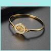Exquisite Gold Plated Simple Cuff Bangle With Shimmering Rhinestones Jewelry Piece