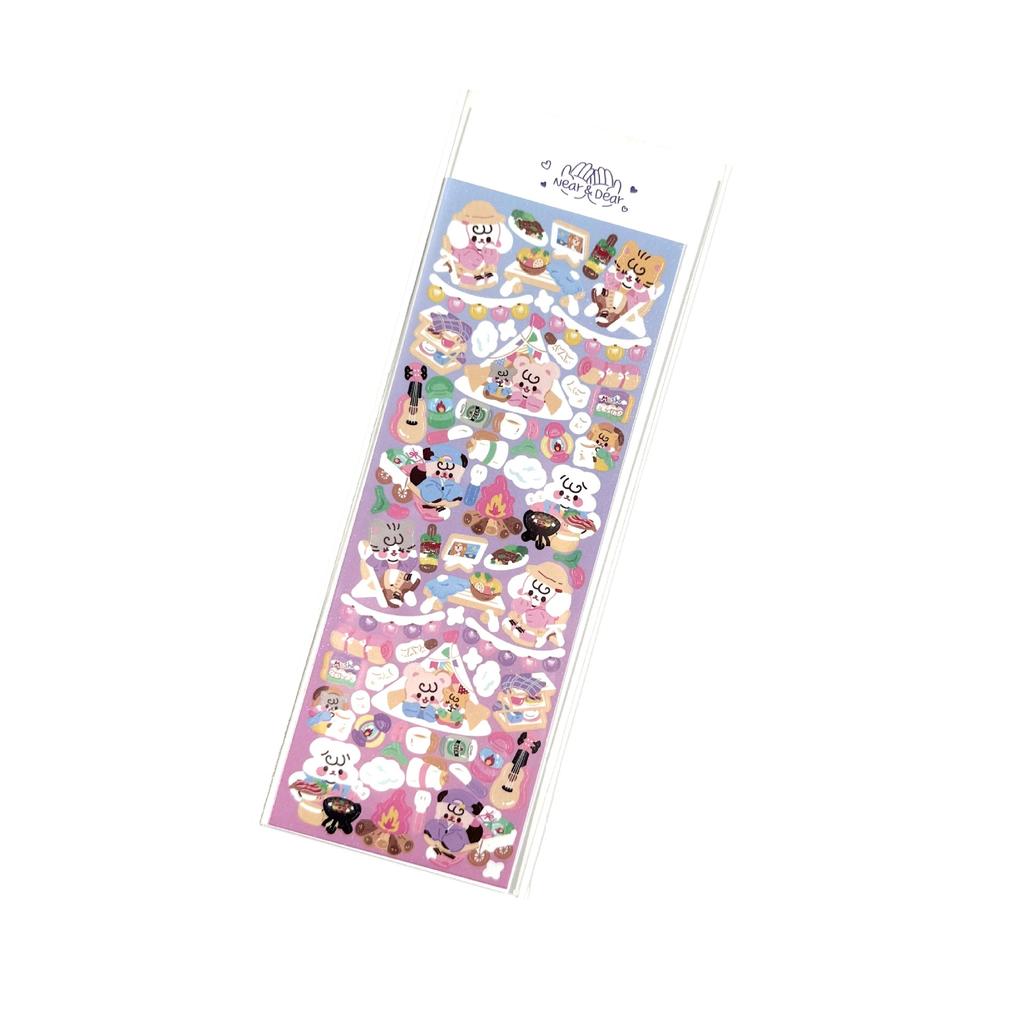Korean Popular Cartoon Animal Sticker Ins Korean Laser Cute Creative Hand Account Goo Card Sticker