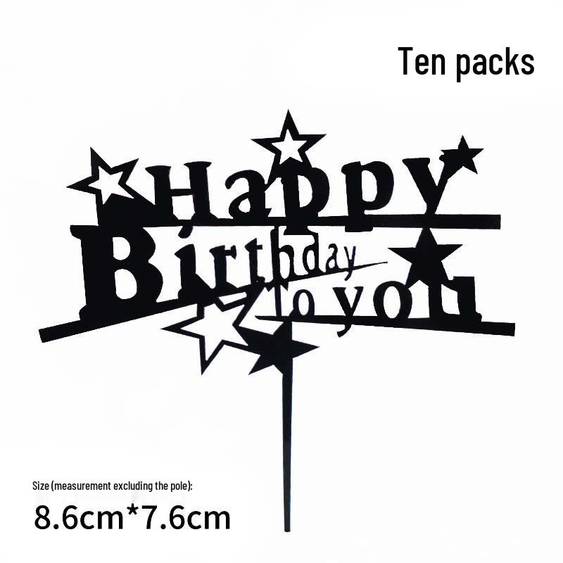 50-Pack Acrylic 'Happy Birthday' Cake Toppers - Popular Party Decorations with Free Shipping