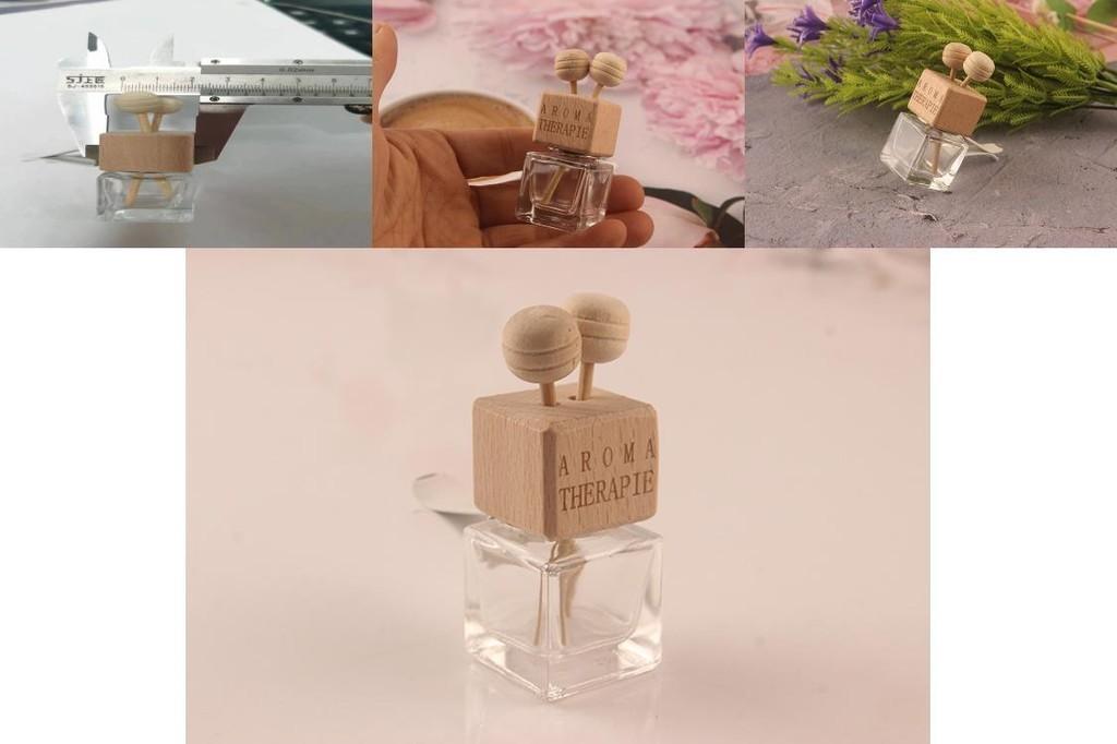 Direct Sale Car Aromatherapy Bottle Traditional Chinese Style Square Glass Perfume Bottle