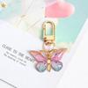 10Pcs Gradient Color Alloy Pendant Key Ring Clip Hook Butterfly Enamel Keychain For Handbag Backpack Car Keys Diy Accessory