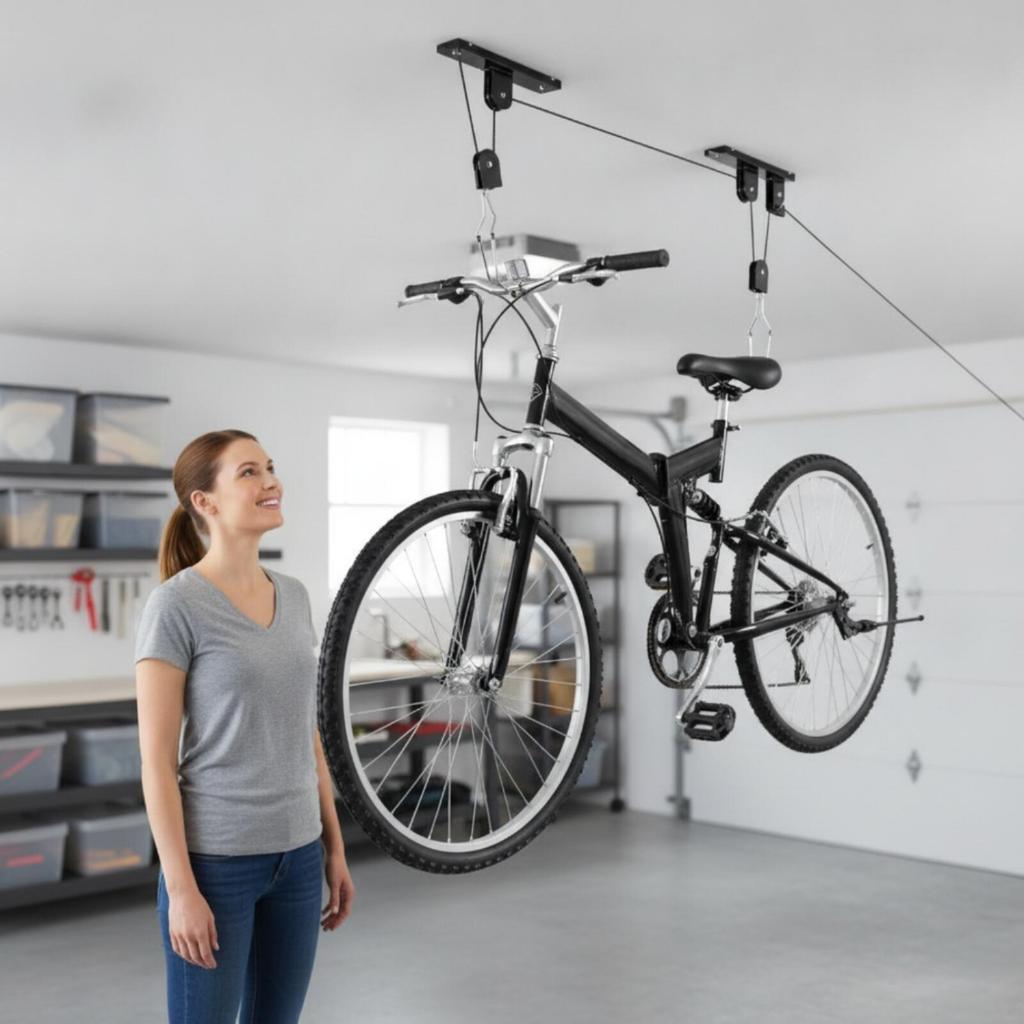 Cycle Lifting Rack Heavy Duty Hoist Adjustable for Utility Room
