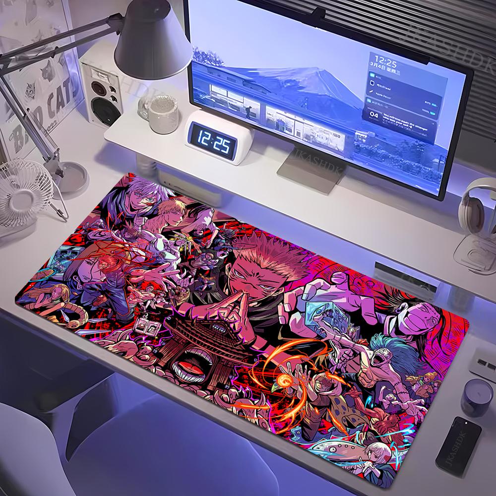 Großes Gaming-Mauspad Jujutsu Kaisen Mauspads Anime Gojo Satoru Schreibtischunterlage Gamer Firma Tastatur Mauspads Computerteppich