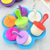Ice Cream Mold 6-Cavity Flower Shape Silicone Ice Pop Mold with Lids Easy Release Dishwasher Safe Popsicle Mold for Jelly Pudding Soap Making