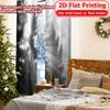 2D Flat Printing  2pcs Mystic Pines Minimalist Modern Curtains Versatile 100% Polyester Curtains Thermal Insulation   and Room