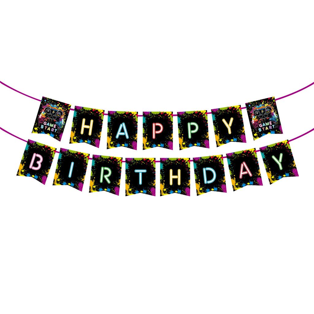 Game Console Theme Birthday Party Decorations Tableware Paper Cups Plates Children's Birthday Souvenirs Decoration Baby Shower
