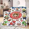 One Piece Artistic 2D Flannel Blanket, Cartoon Character Print for Sofa, Warm Travel Picnic Nap Blanket_LIAN