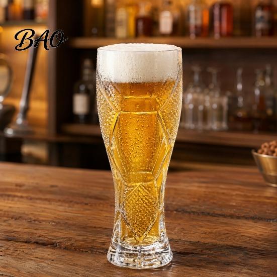 Durable Beer Mug Football Glass, 300ml/450ml Capacity Transparent Craft Easy Clean Glass for Home Bar, Soccer Tumbler Sports Fans Stain Resistant