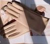 Leather Gloves Wind Color Men'S And Women'S Leather Pu Gloves Fleece Warm Windproof Solid Color Cycling Gloves
