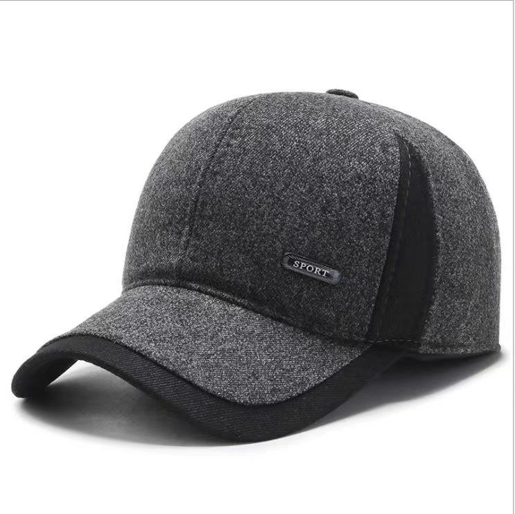 Winter Cashmere Wool Baseball Cap with Ear Protection for Warmth and Comfort