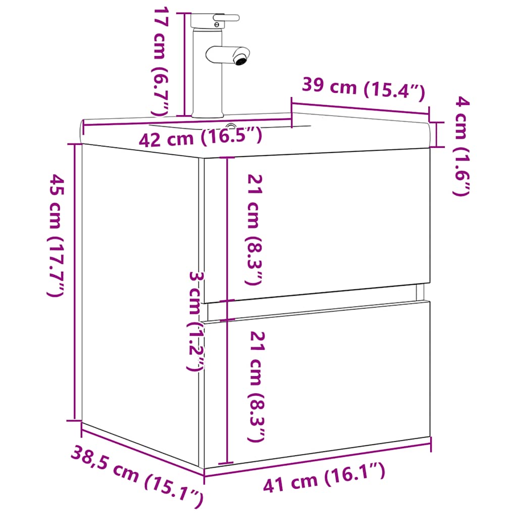 2 Piece Bathroom Furniture Set Sonoma Oak Particleboard