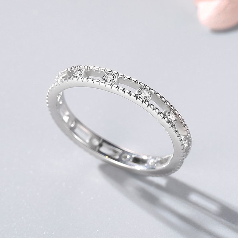 Tancise Classic 925 Sterling Silver  Zircon Ring Ladies Jewelry Wedding Promise Party Gift