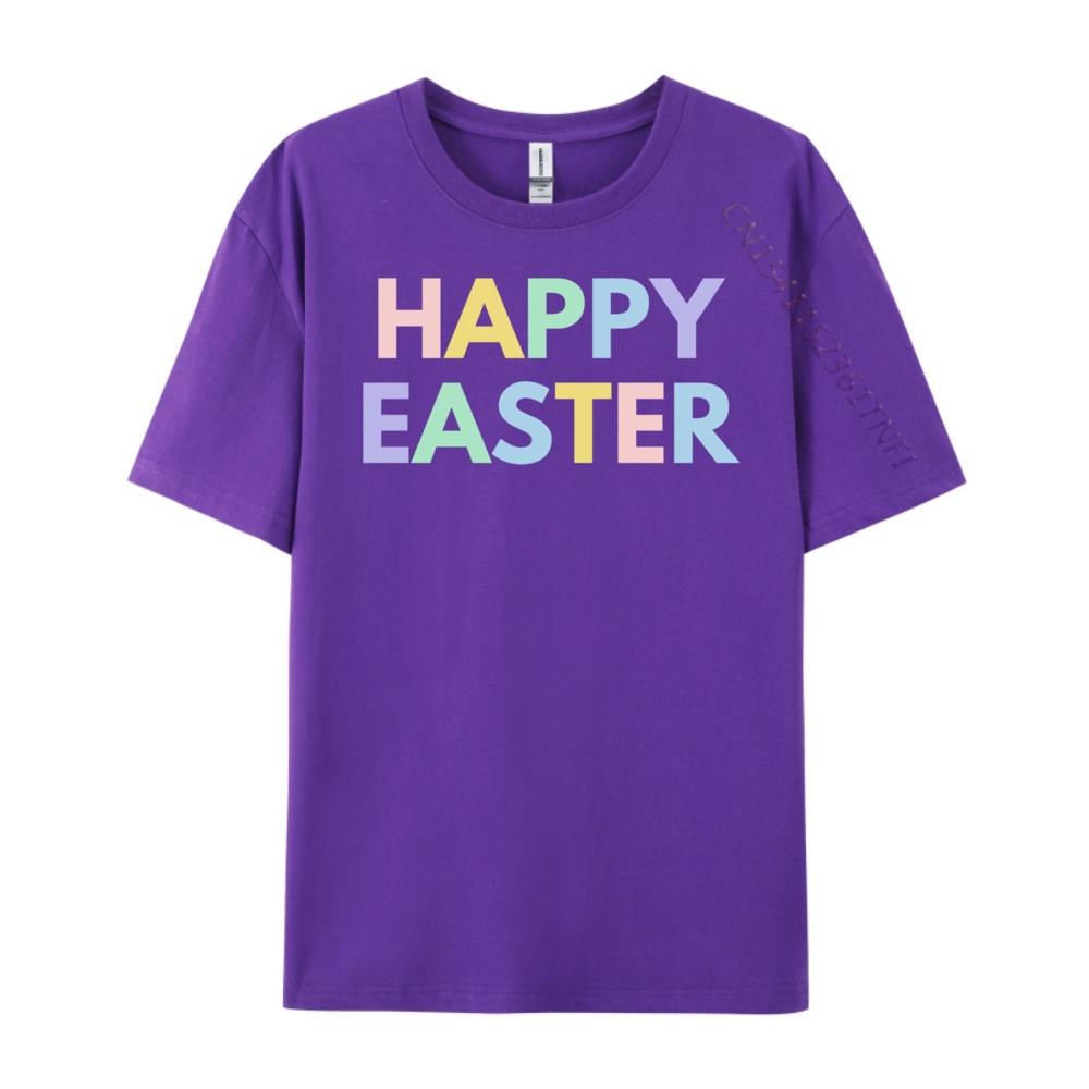 Cute Pastel Happy Easter Graphic T Shirts 100 Cotton ClassicMan Clothes Letter Mens Designer Clothes Classic Christmas Family