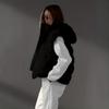 Warme Daunenweste für Damen mit Kapuze Lockerer Schnitt Baumwollgepolstert Ärmellose Jacke Winter Oberbekleidung