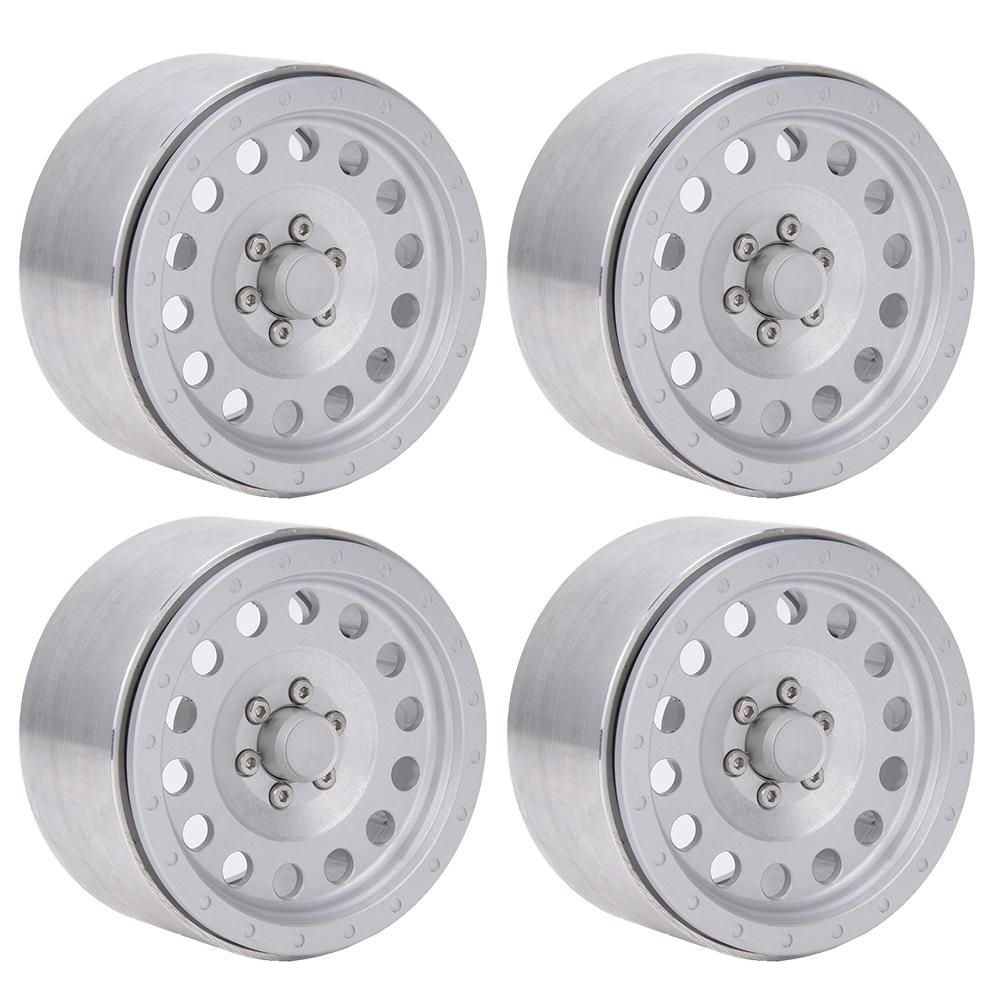 4pcs 2.2inch Aluminum Alloy Wheel Hubs for 1 10 Scale RC Car Accessory Hole TypeSilver