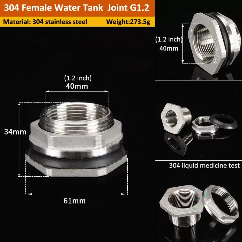 1/2” 3/4” 1” 1-1/4” 2" BSP Außengewinde 304 Edelstahlrohr Einzelner loser Schlüssel Drehanschlussmutter Wassertank Verbindungsstück