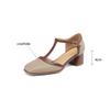 Fashion 2025 New Summer Sandals Square Toe Chunky Heel Hollow Out Sandals for Women French Retro Women Sandals Mixed Color Ladies Shoes