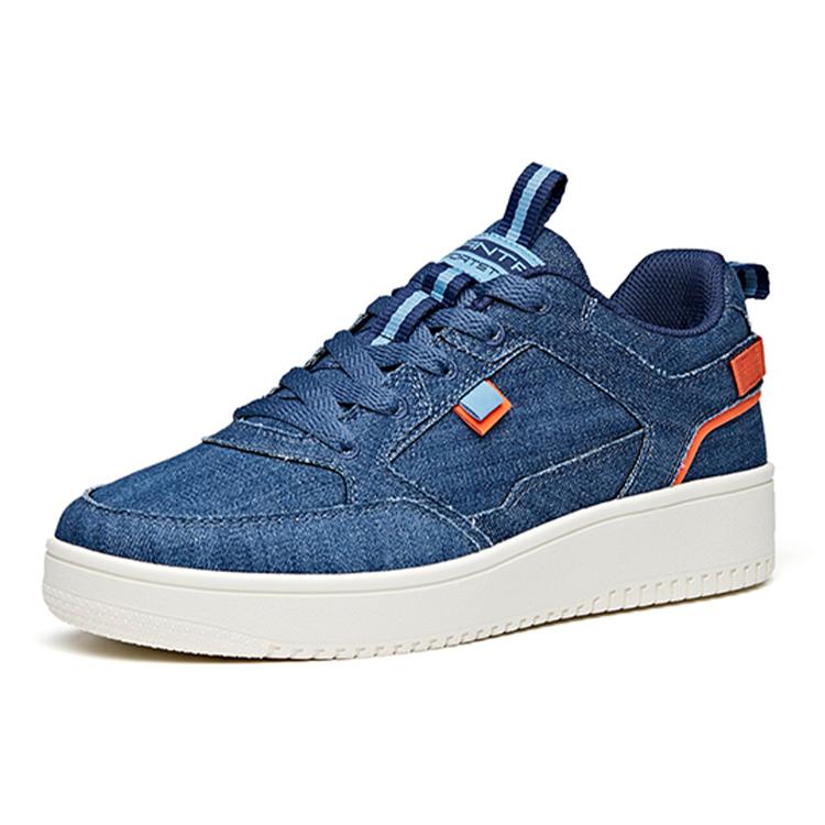 Anta Slip Resistant, Abrasion Resistant, Lightweight Low Top Skateboard Shoes Men's Denim Blue 912018066-18