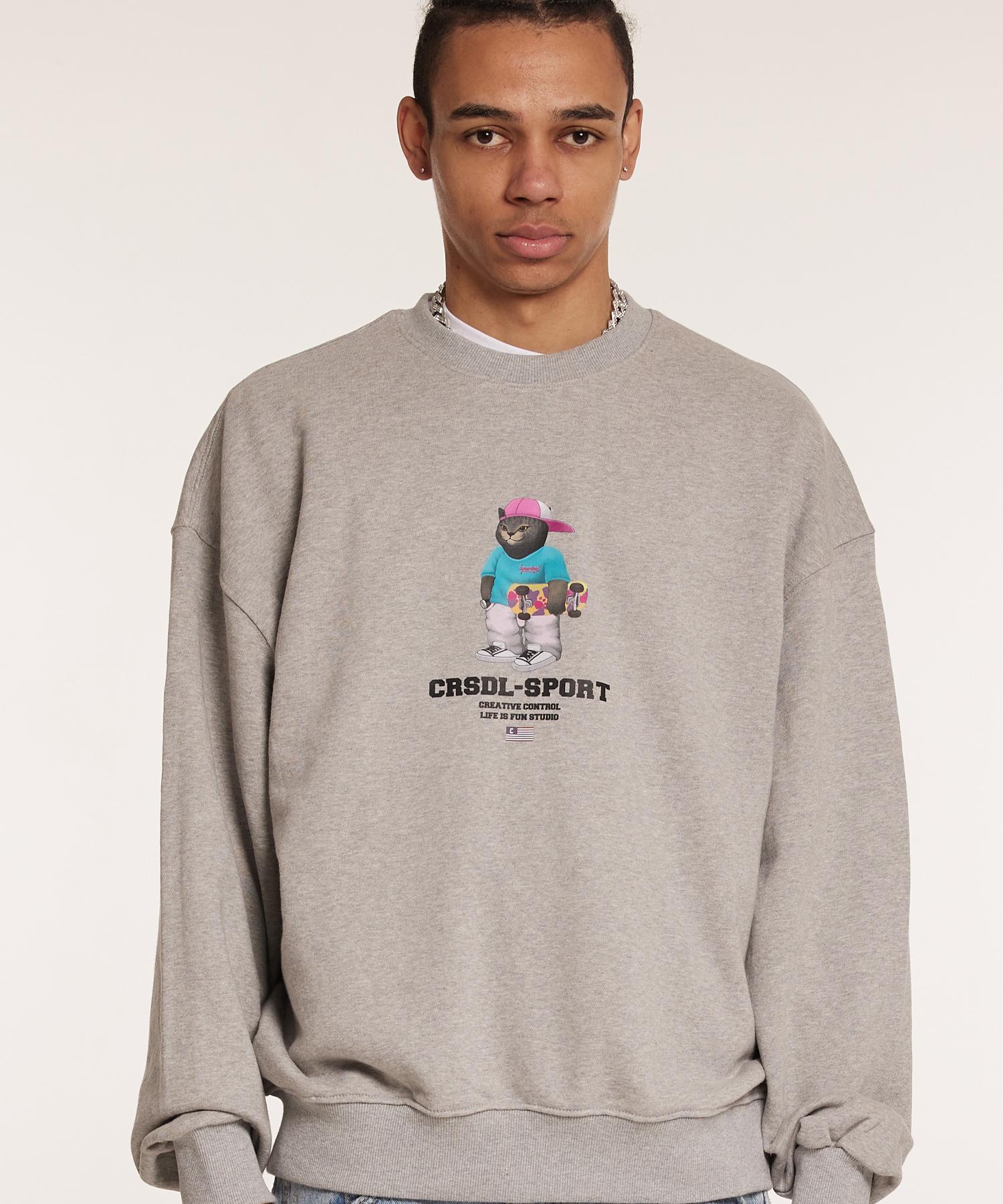 Cream Soda Lab Crsdel Sports Gray Sweatshirt Gray L