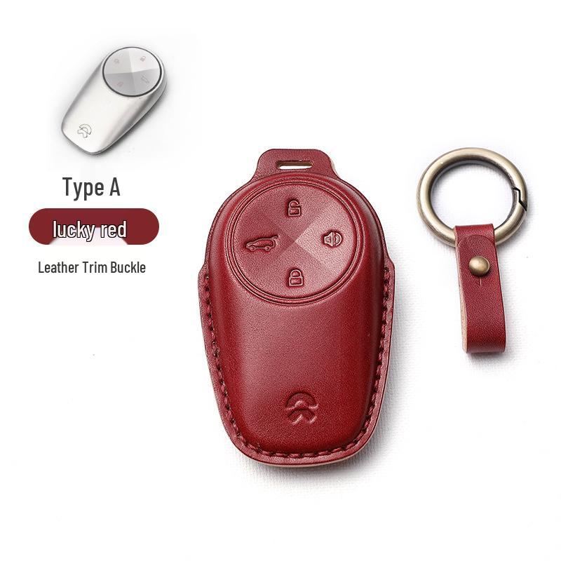 NIO EC6/ES6/ES8 Genuine Leather Key Case with Cowhide Shell & Buckle
