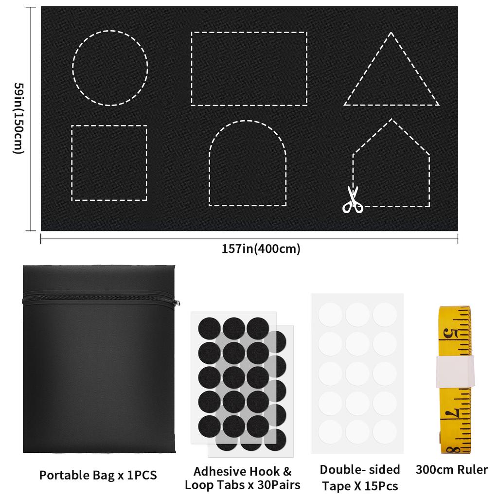 111% Blackout Window Cover Portable Blackout Shades Adhesive Thermal Blackout Blinds No Drill Guard Blind for Bedroom Window
