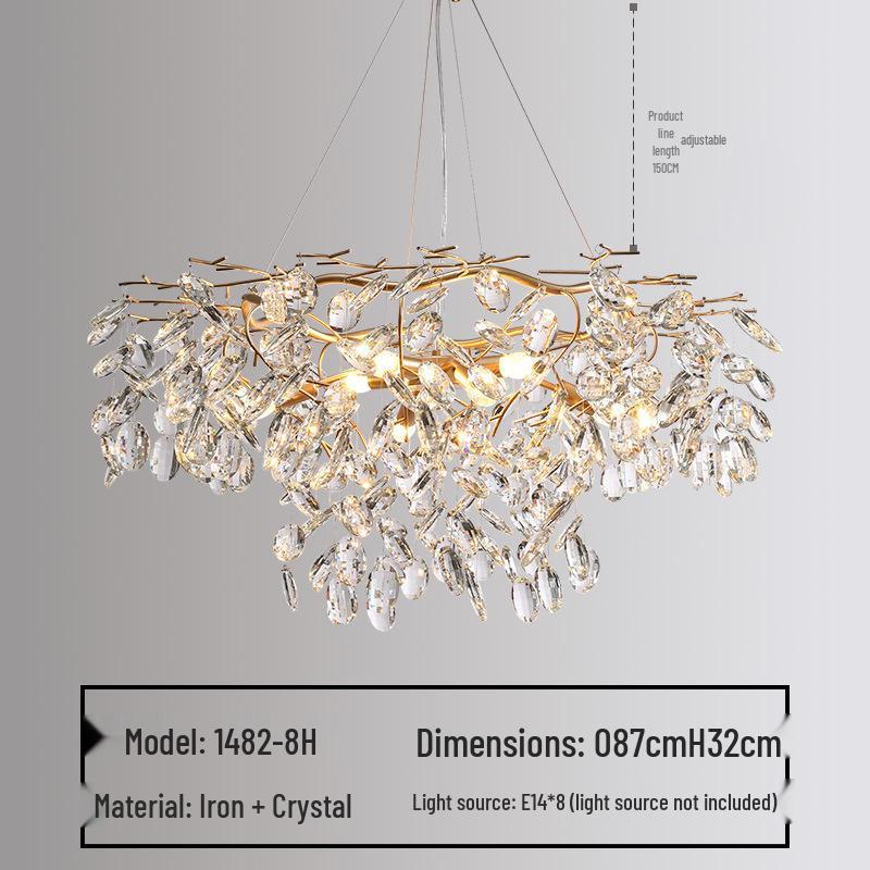 Firefly Branch Crystal Pendant Lamp - Post-modern Luxury Lighting for Living Room, Bedroom, and Dining Room.