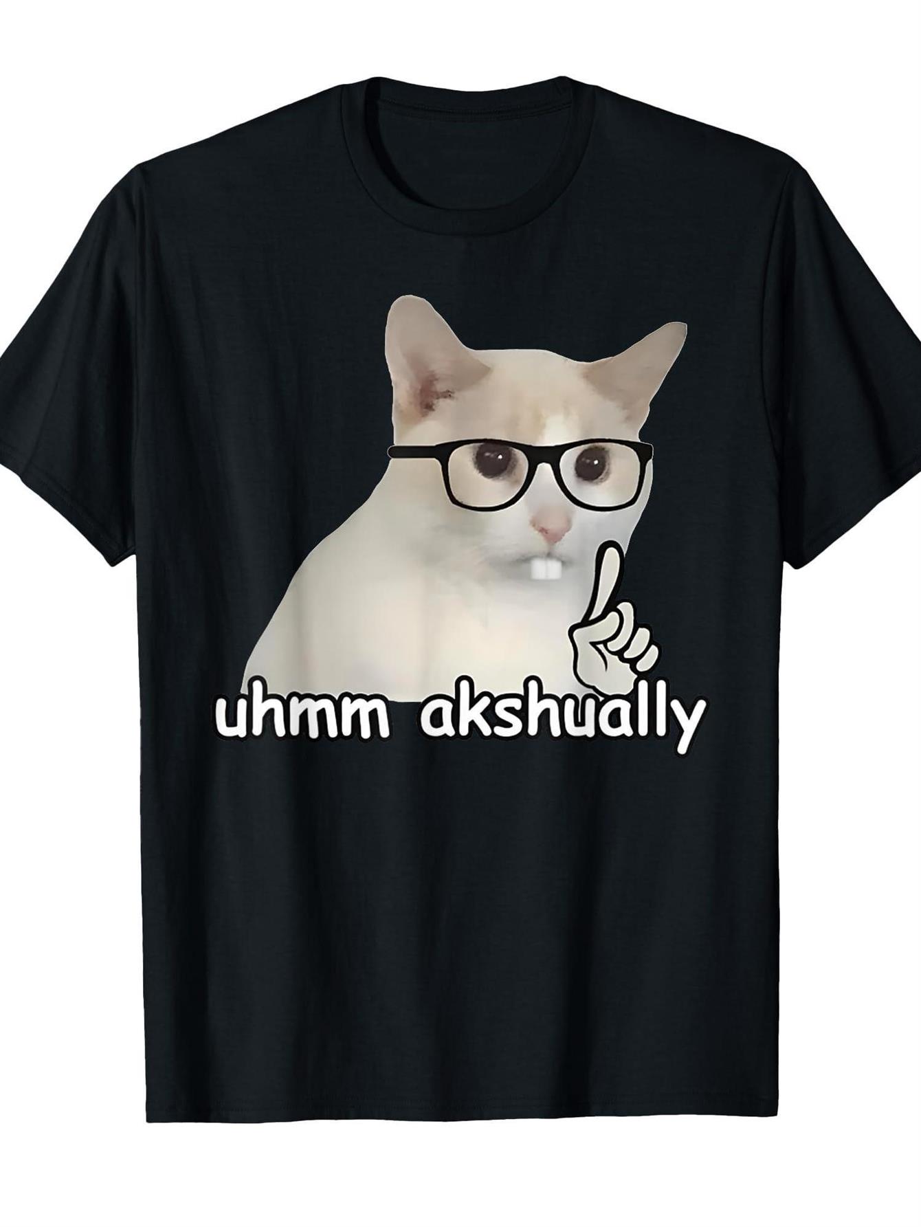 A Humorous Crew Neck T-Shirt Featuring a Trendy Print Design XXXL